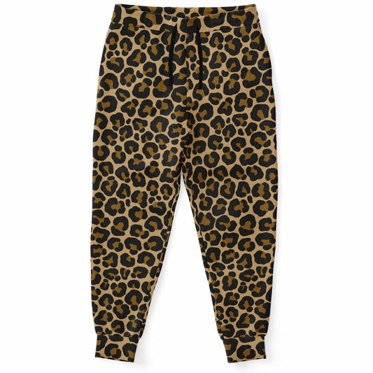 Leopard Joggers Sweatpants with Pockets, Animal Print Brown Cheetah Women Men Female Ladies Fleece Comfy Cotton Sweats Pants Bottoms