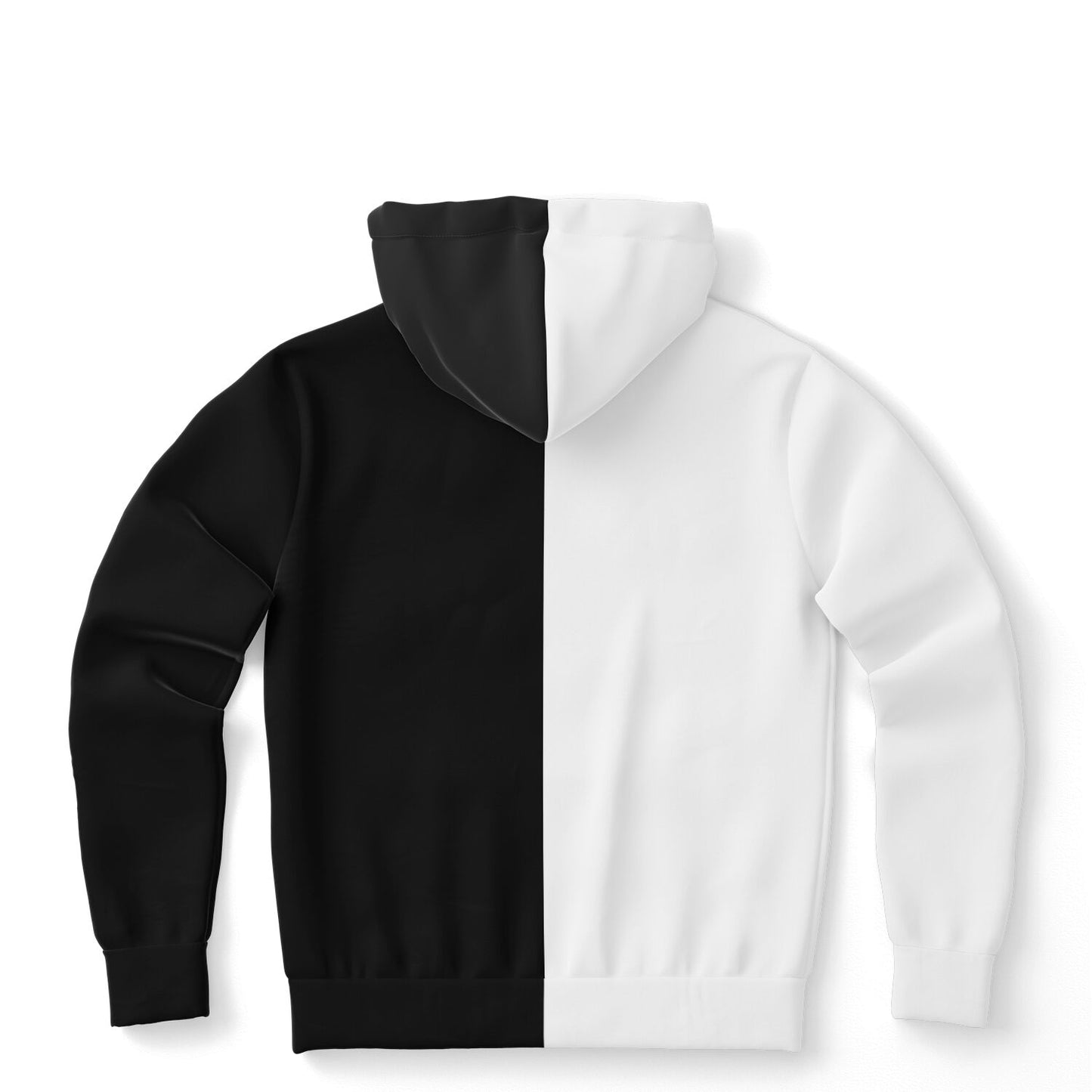 Half Black and Half White Hoodie, Two Tone Pullover Men Women Adult Aesthetic Graphic Cotton Hooded Sweatshirt with Pockets