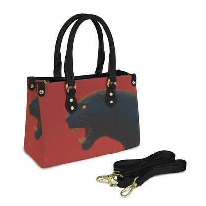 Black Panther Vegan Leather Crossbody Purse Women, Red Animal Small Handbag Shoulder Bag Ladies Zip Strap Designer Cross Body - Starcove Fashion
