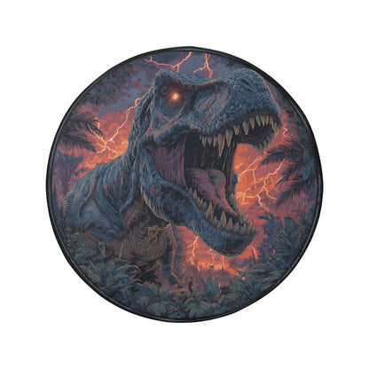 Dinosaur Flag Spare Tire Cover, Dino Trex Jungle Backup Camera Hole Wheel Unique RV Extra Back Cars Men Women Trailer Campers Motorhome