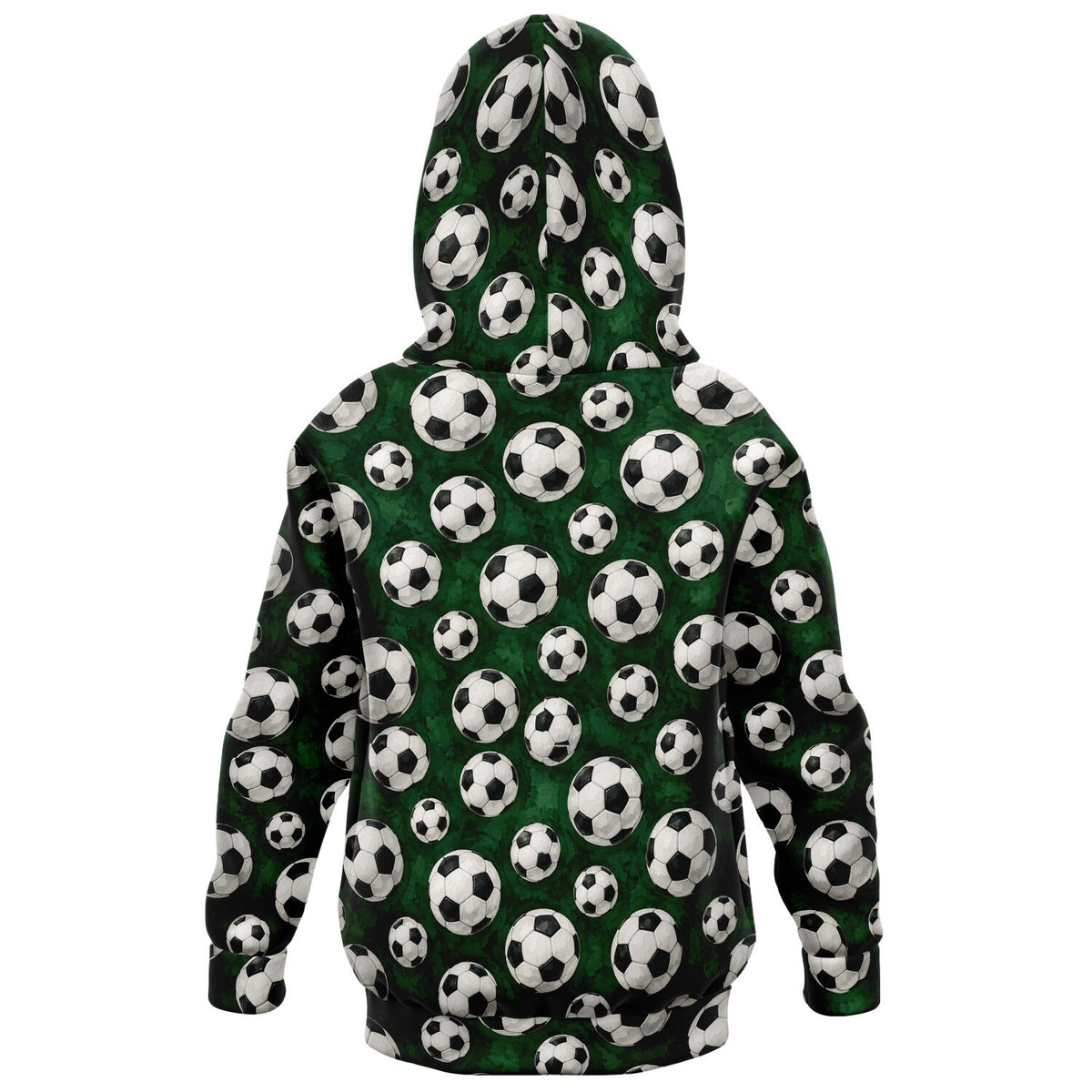 Soccer Ball Kids Pullover Hoodie, Football Green Girls Boy Toddler Youth Children Fleece Aesthetic Graphic Cotton Hooded Sweatshirt Pockets
