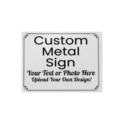 Custom Metal Tin Signs, Personalized Text Photo Farmhouse Landscape Retro Wall Hanging Garage Tacker Outdoors Exterior Business Property