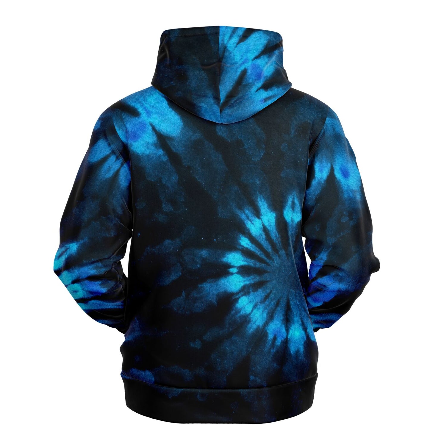 Black and Blue Tie Dye Hoodie, Pullover Men Women Adult Aesthetic Graphic Cotton Hooded Sweatshirt with Pockets Designer Plus Size