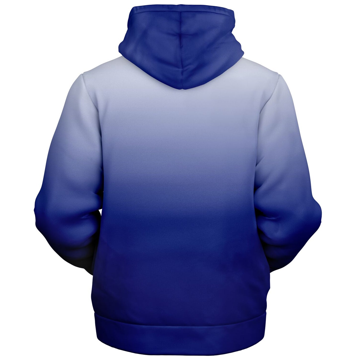Blue White Ombre Zip Up Fleece Lined Hoodie, Tie Dye Gradient Heavyweight Full Zipper Pocket Men Women Unisex Hooded Sweatshirt Jacket
