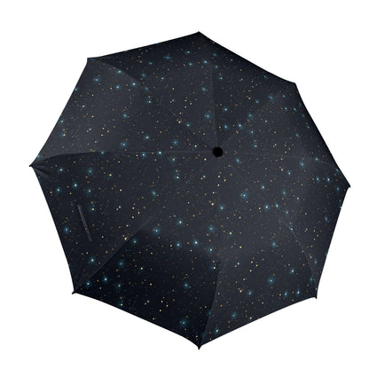 Constellation Umbrella, Space Stars Universe Golf Anti-UV Semi-Automatic Sun Rain Parasol Large Compact Windproof Designer Luxury Men Women