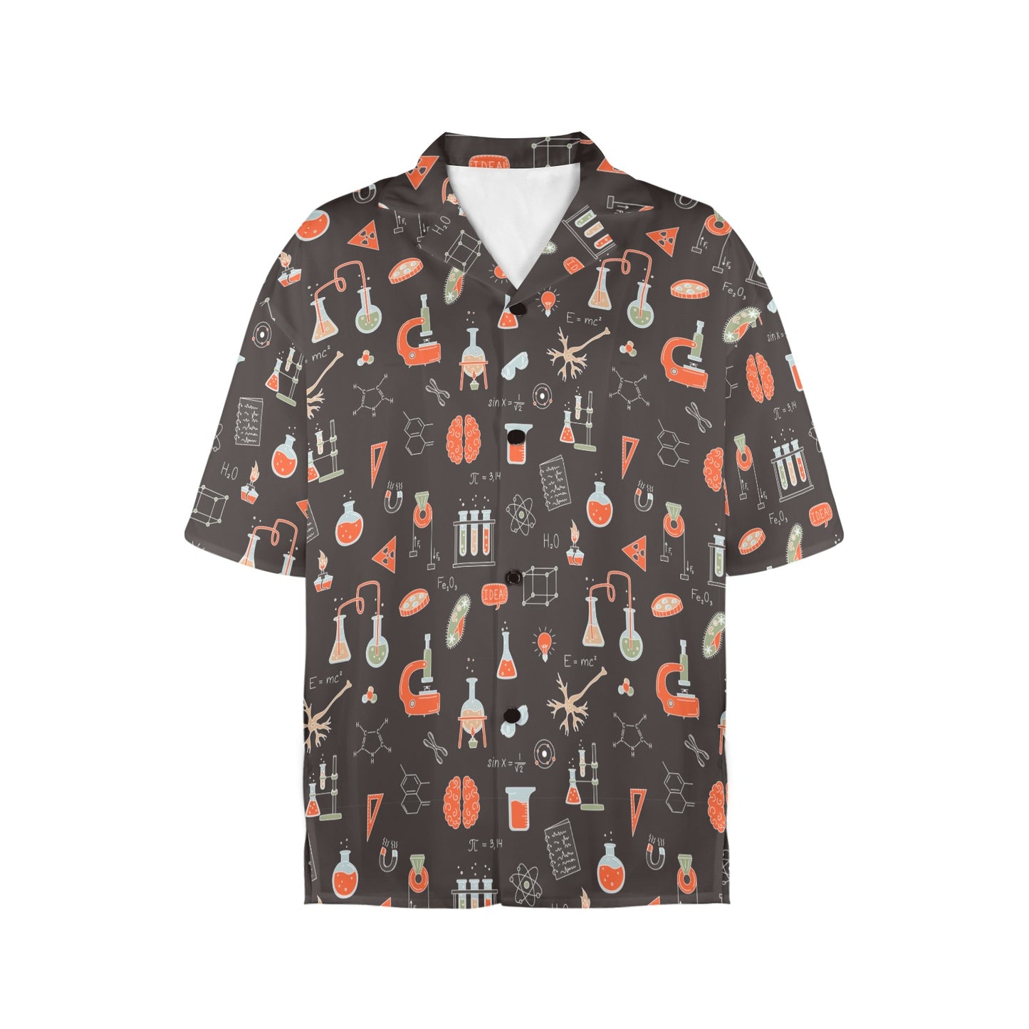 Science Geek Women Hawaiian shirt, Medicine Nerdy Labo Summer Tropical Print Vintage Hawaii Aloha Button Up Down Plus Size Ladies Blouse - Starcove Fashion