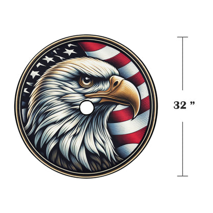 Bald Eagle Head Spare Tire Cover, American Flag USA Patriotic Backup Camera Hole Wheel Unique RV Back Cars RV Men Women Trailer Campers