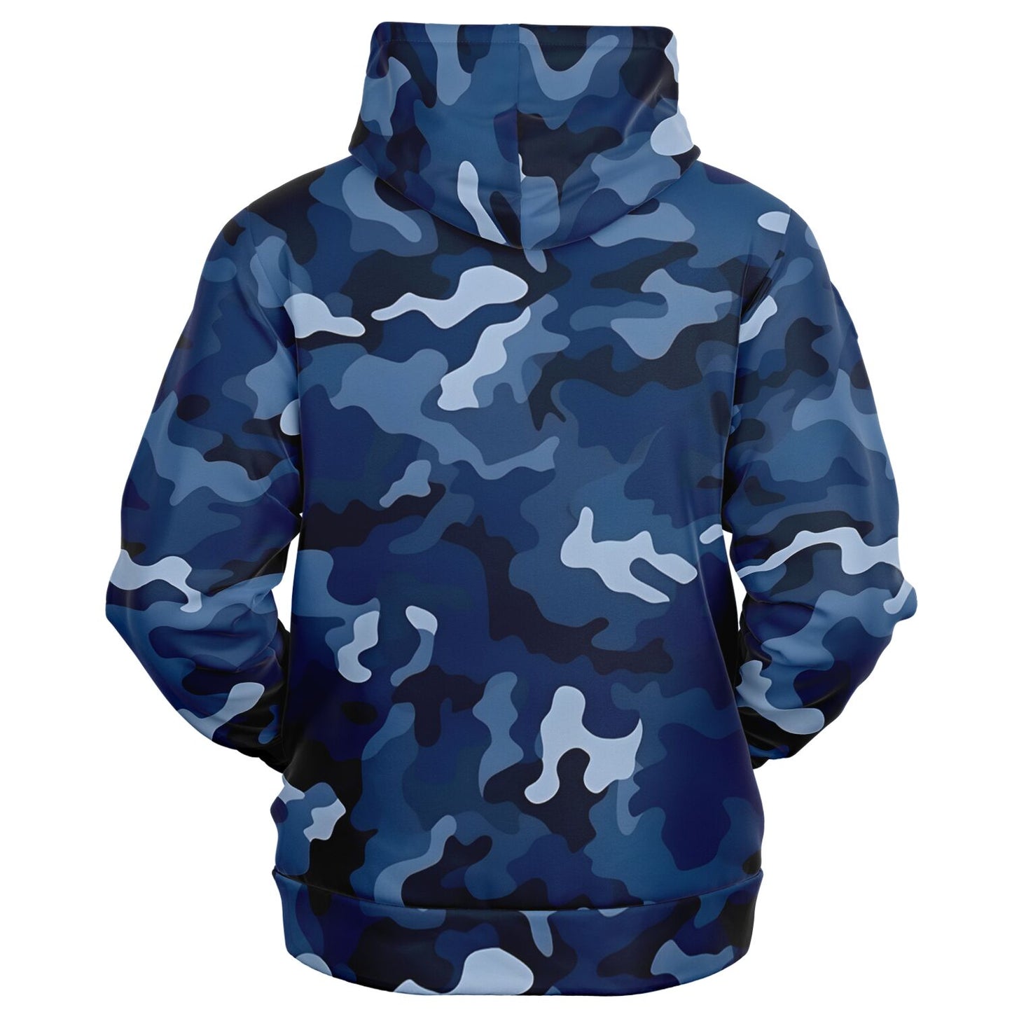 Navy Blue Camo Zip Up Hoodie, Camouflage Full Zipper Pocket Men Women Unisex Adult Aesthetic Graphic Cotton Fleece Hooded Sweatshirt