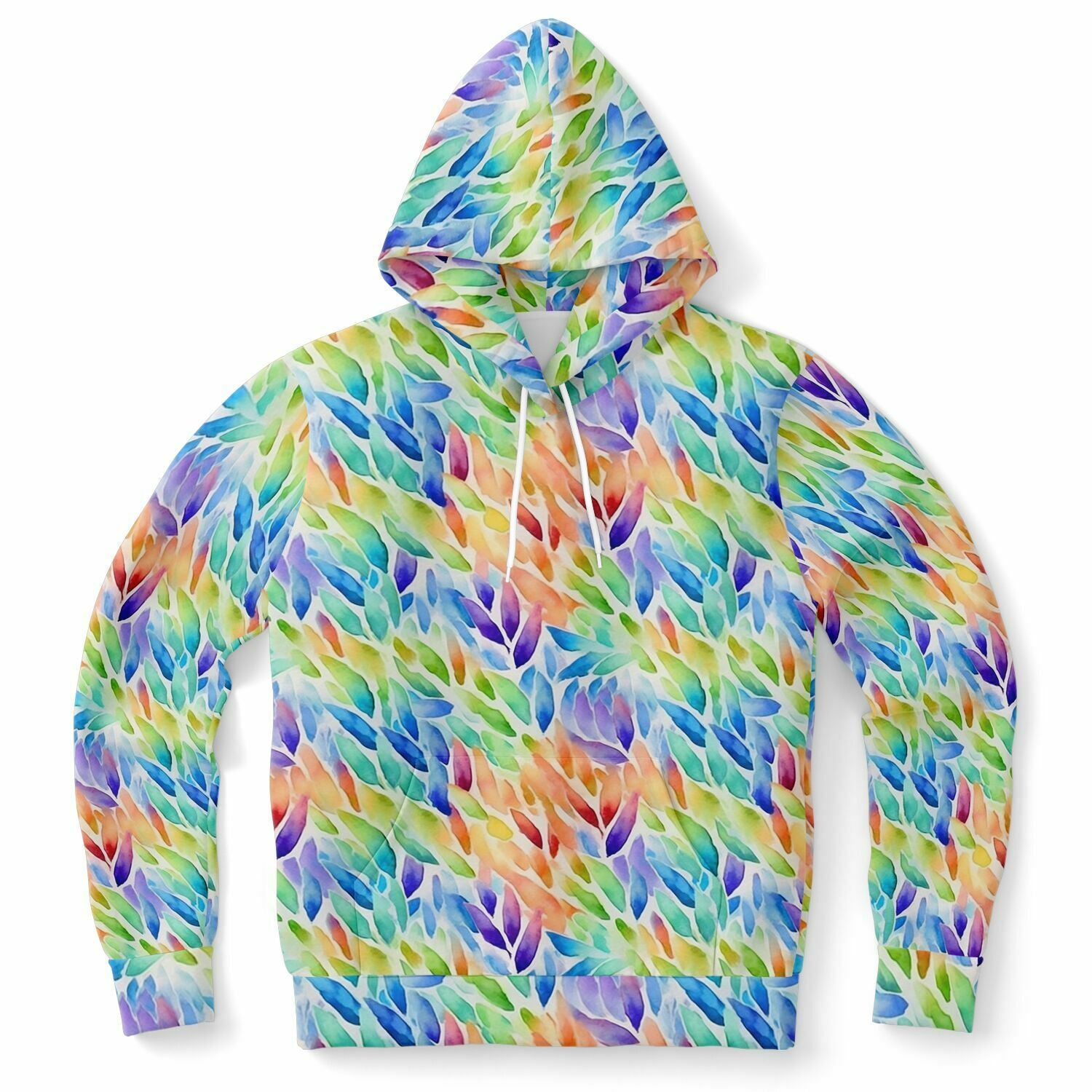 Rainbow Leaves Hoodie, Pride Pullover Men Women Adult Aesthetic Graphic Cotton Hooded Sweatshirt with Pockets Plus Size Starcove Fashion