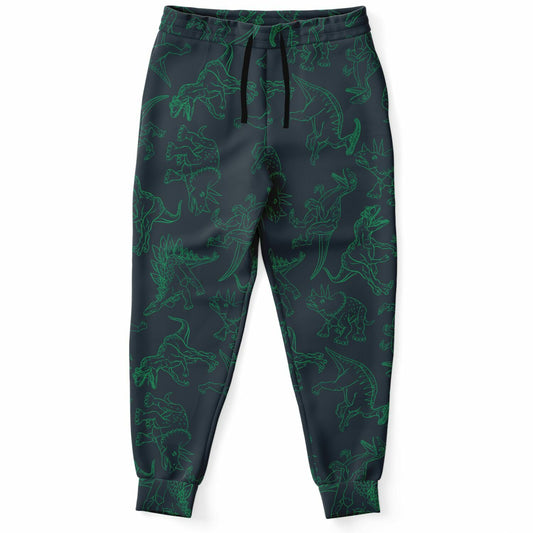 Dinosaur Joggers Sweatpants with Pockets, Dino Trex Green Women Men Female Ladies Fleece Comfy Sweats Pants Loungewear Athletic Bottoms