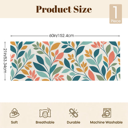 Botanical Leaf Body Pillow Case,  Flowers Nature Coral Sage Green Ivory Long Large Bed Accent Pillowcase Print Throw Decorative Cover