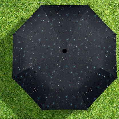 Constellation Umbrella, Space Stars Universe Golf Anti-UV Semi-Automatic Sun Rain Parasol Large Compact Windproof Designer Luxury Men Women
