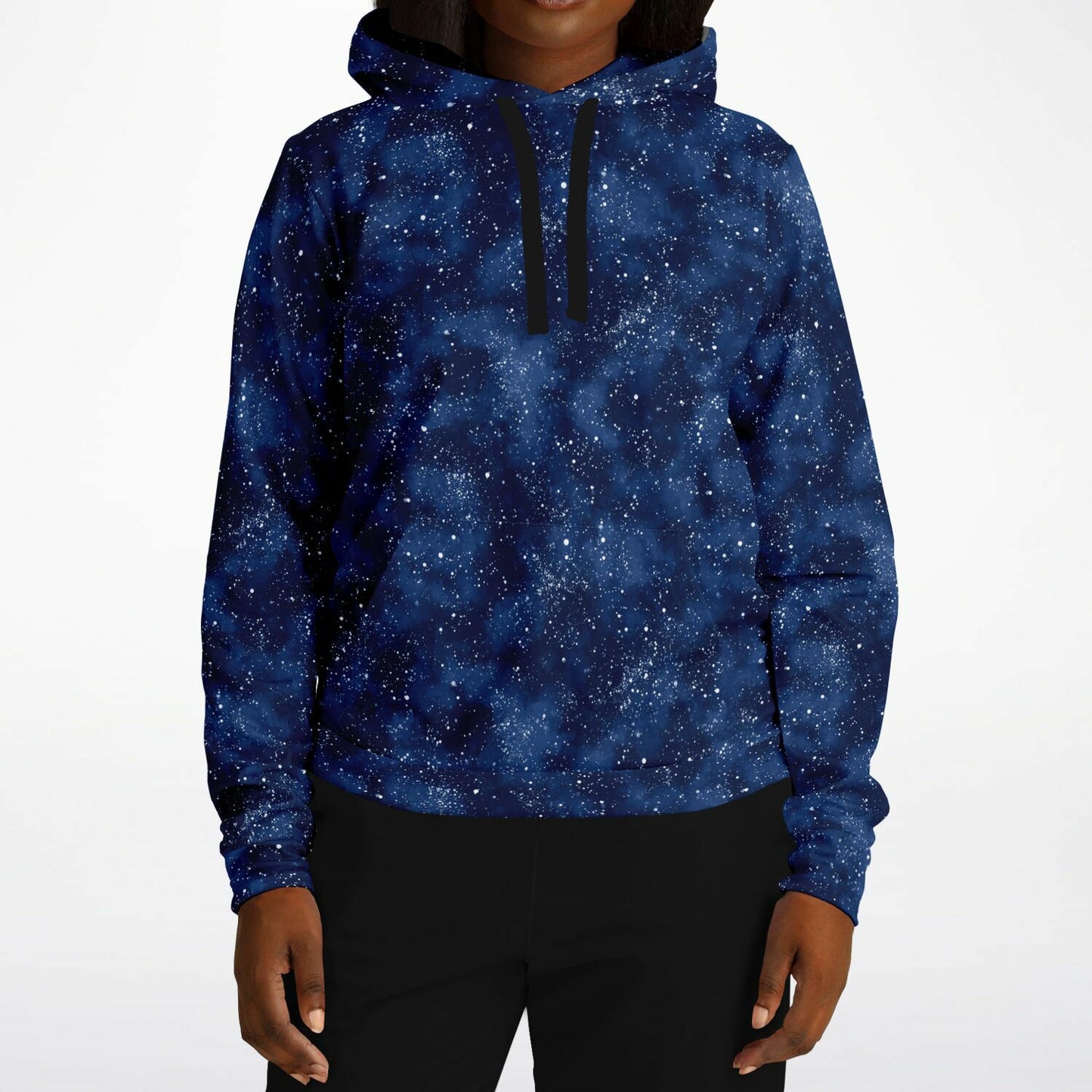 Blue Galaxy Hoodie, Navy Space Stars Pullover Men Women Adult Aesthetic Graphic Cotton Hooded Sweatshirt with Pockets Designer Plus Size - Starcove Fashion