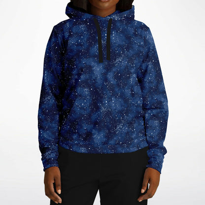 Blue Galaxy Hoodie, Navy Space Stars Pullover Men Women Adult Aesthetic Graphic Cotton Hooded Sweatshirt with Pockets Designer Plus Size - Starcove Fashion