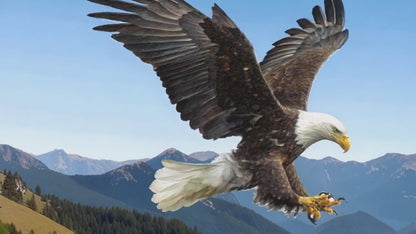 Bald Eagle Sticker, Claw flying American Bird Raptor Left to Right Laptop Decal Vinyl Waterbottle Tumbler Car Bumper Small Large Die Cut