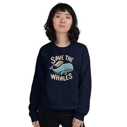 Save the Whales Sweatshirt, Ocean Humpback Sea Graphic Crewneck Fleece Cotton Sweater Jumper Pullover Men Women Aesthetic Top Starcove Fashion