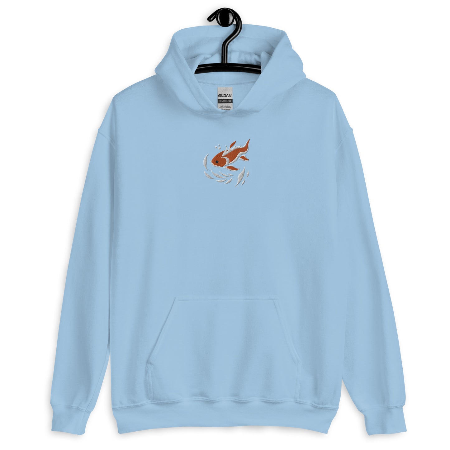 Koi Fish Embroidered Hoodie, Japanese Graphic Fishing Sweatshirt Fleece Embroidery Pullover Sweater Men Women Aesthetic Top