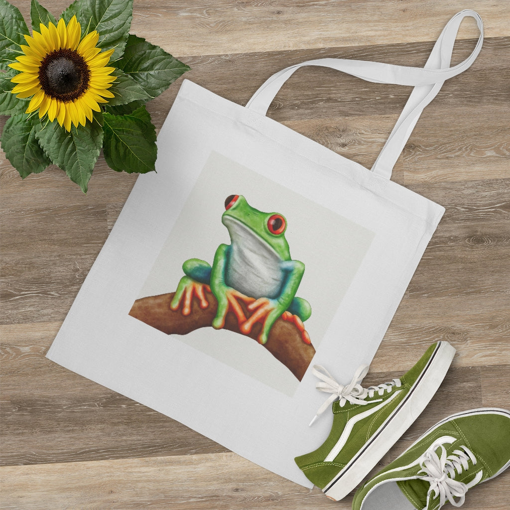 Frog Tote Bag, Cottagecore Watercolor Trendy Cute Cotton Shopping Travel Reusable Aesthetic Eco Friendly Shoulder Bag Starcove Fashion