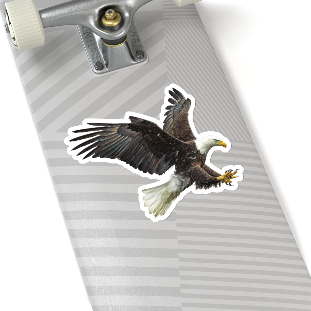 Bald Eagle Sticker, Claw flying American Bird Raptor Left to Right Laptop Decal Vinyl Waterbottle Tumbler Car Bumper Aesthetic Die Cut Starcove Fashion