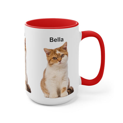 Custom Cat Accent Coffee Mug, Personalized Photo Name Small Large Ceramic Cup Tea Lover Mom Dad Pet Gift Microwave Safe Starcove Fashion