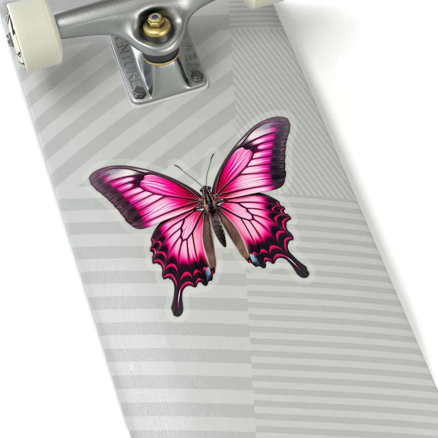 Pink Swallowtail Butterfly Sticker, Animal Art Laptop Decal Vinyl Cute Waterbottle Tumbler Car Waterproof Bumper Die Cut Wall Clear