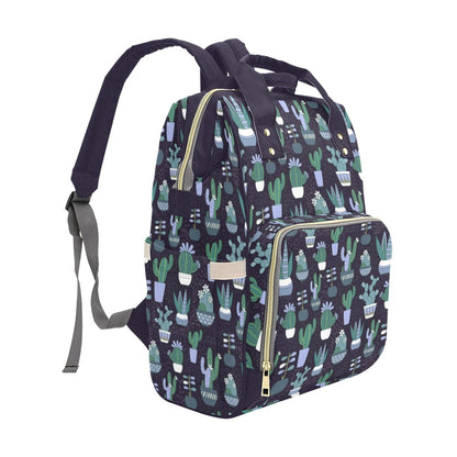 Cactus Diaper Bag Backpack, Succulent Baby Girl Waterproof Insulated Pockets Stylish Mom Designer Men Women Multipurpose