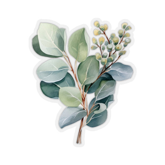 Eucalyptus Sticker, Plant Nature Art Laptop Decal Vinyl Cute Waterbottle Tumbler Car Waterproof Bumper Aesthetic Die Cut Wall Clear Starcove Fashion