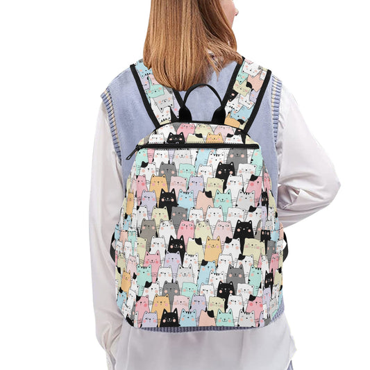 Cats Backpack, Kittens Men Women Kids Gift Him Her School College Cool Waterproof Side Pockets Laptop Aesthetic Bag