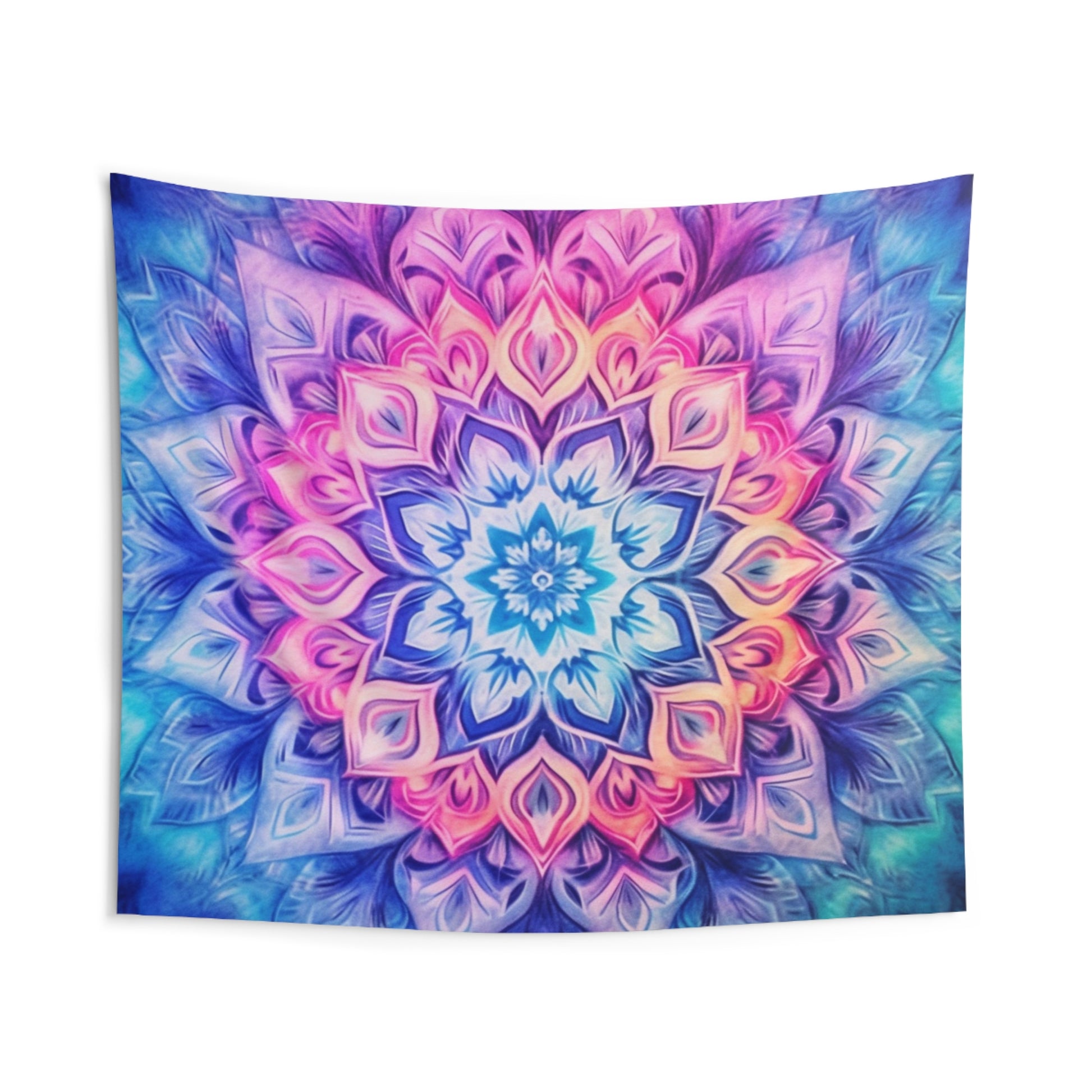 Tie Dye Mandala Tapestry, Pink Boho Wall Art Hanging Landscape Indoor Aesthetic Large Small Bedroom College Dorm Room Starcove Fashion