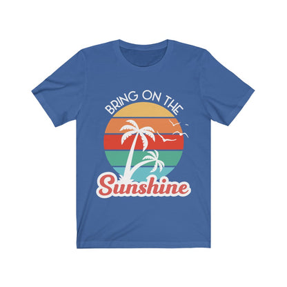 Bring On The Sunshine Tshirt, Vintage Sunburst Palm Tree Funny Family Travel Vacation Quote Graphic Men Women Shirt Starcove Fashion