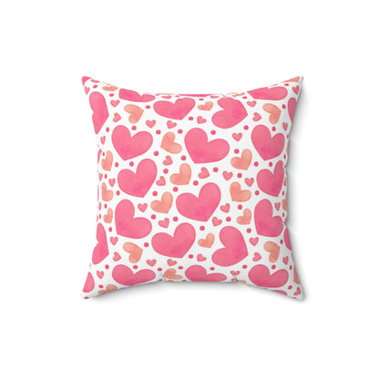 Valentine Pillow Filled with Insert, Pink Hearts Love Square Throw Decorative Room Décor Small Large Couch Cushion Starcove Fashion