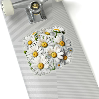Daisies Sticker Decal, White Flower Daisy Car Laptop Decal Vinyl Cute Waterbottle Tumbler Bumper Aesthetic Window Wall Clear Starcove Fashion