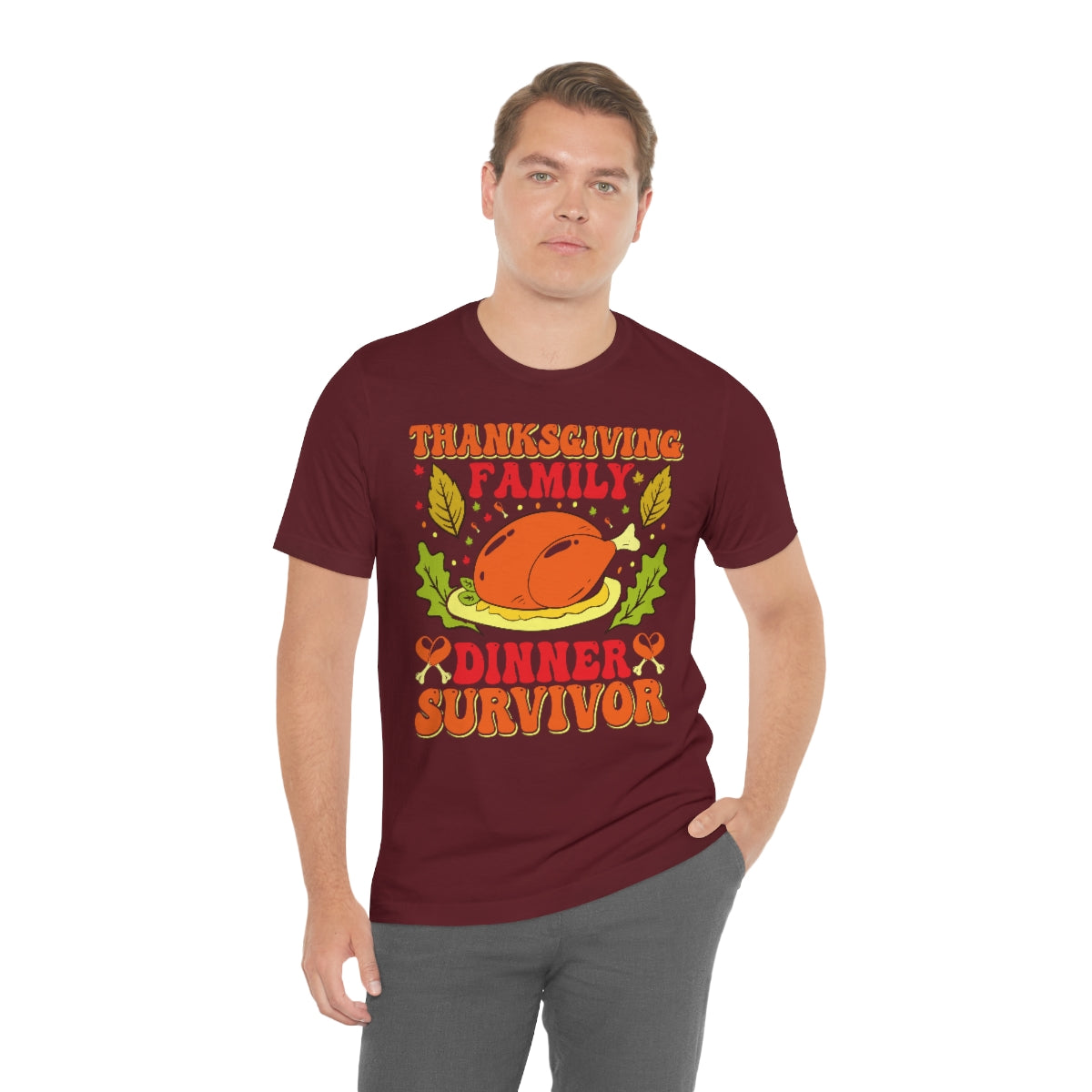Thanksgiving Dinner Survivor Tshirt, Funny Turkey Family Men Women Adult Aesthetic Graphic Crewneck Tee Shirt Top Starcove Fashion