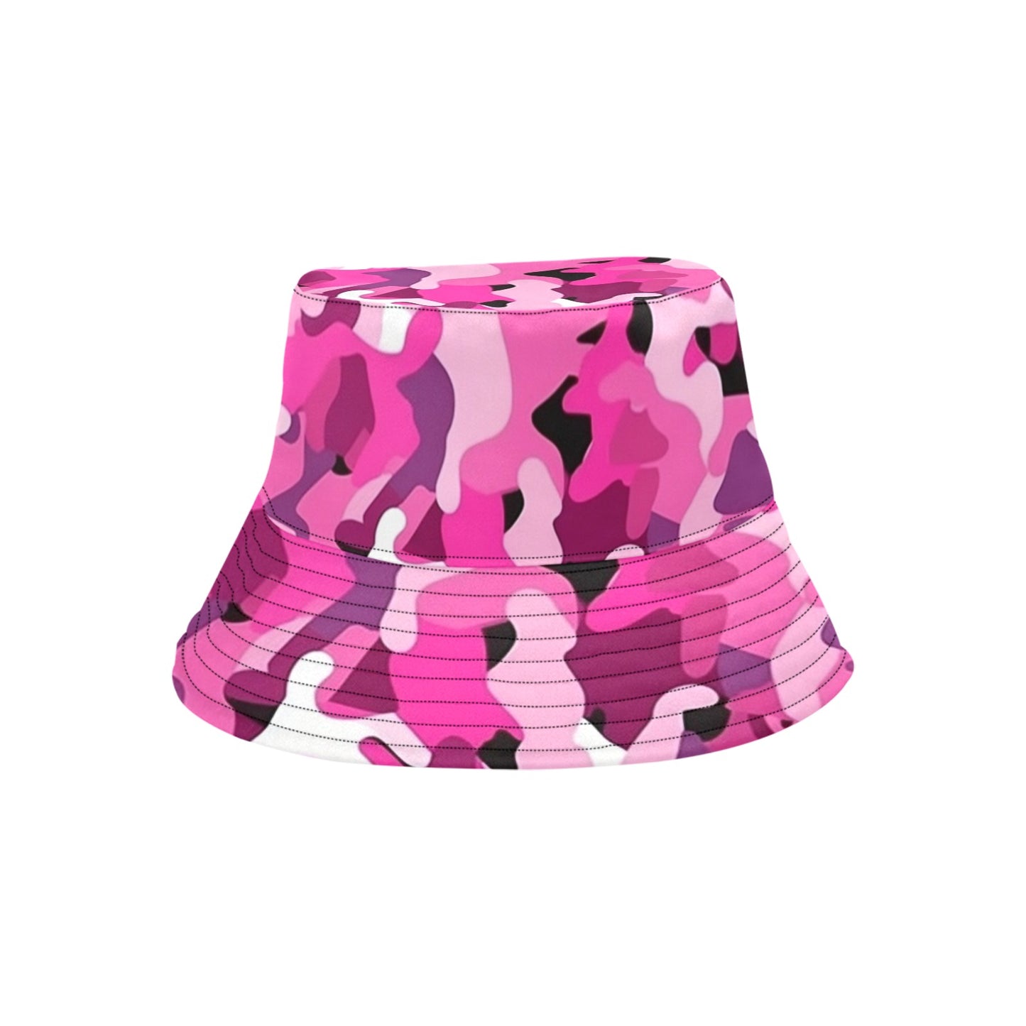 Pink Camo Bucket Hat, Camouflage Retro Vintage Summer Festival Cute Women Men Designer Beach Sun Shade Y2K Reversible Twill Starcove Fashion