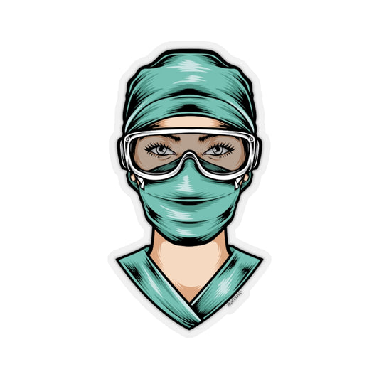 Nurse Mask Surgery Sticker, Medical Uniform Laptop Decal Vinyl Cute Waterbottle Tumbler Car Bumper Aesthetic Die Cut Wall Mural Starcove Fashion