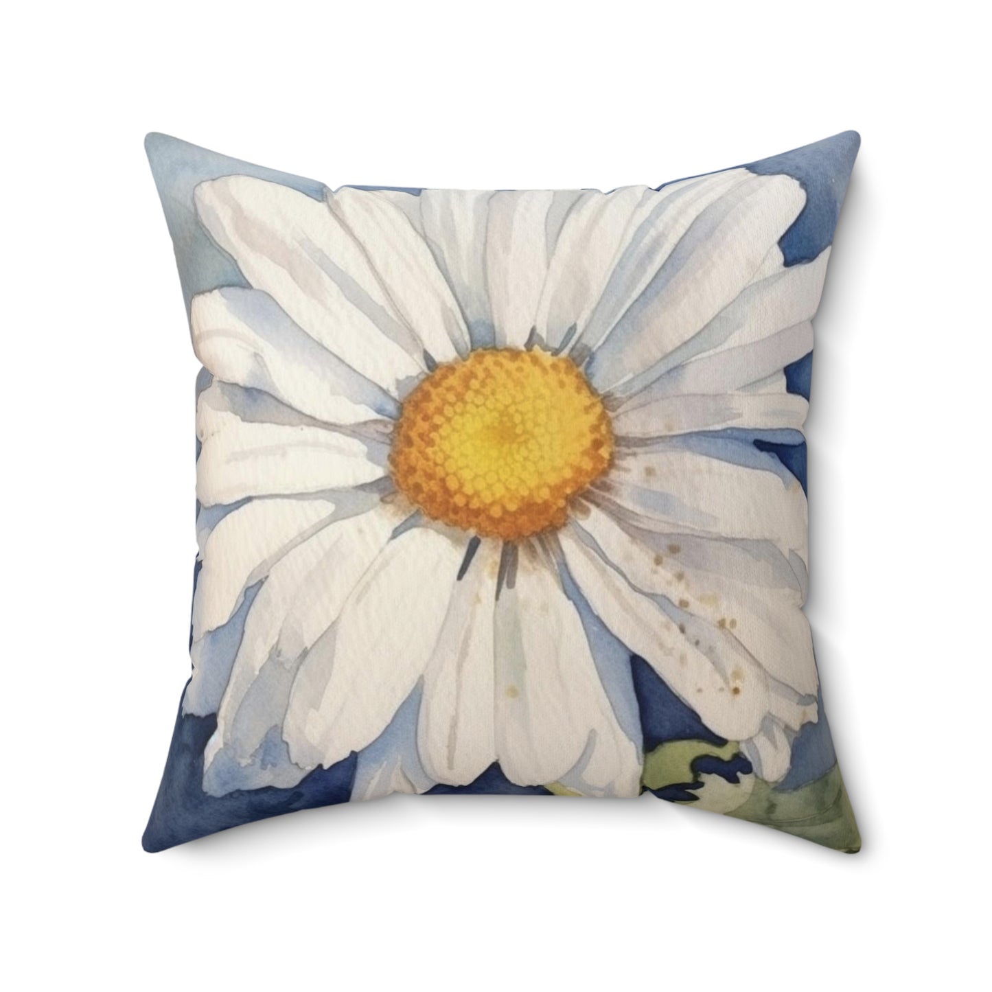 Daisy Filled Pillow with Insert, Floral White Flower Square Throw Accent Decorative Room Decor Floor Sofa Couch Cushion