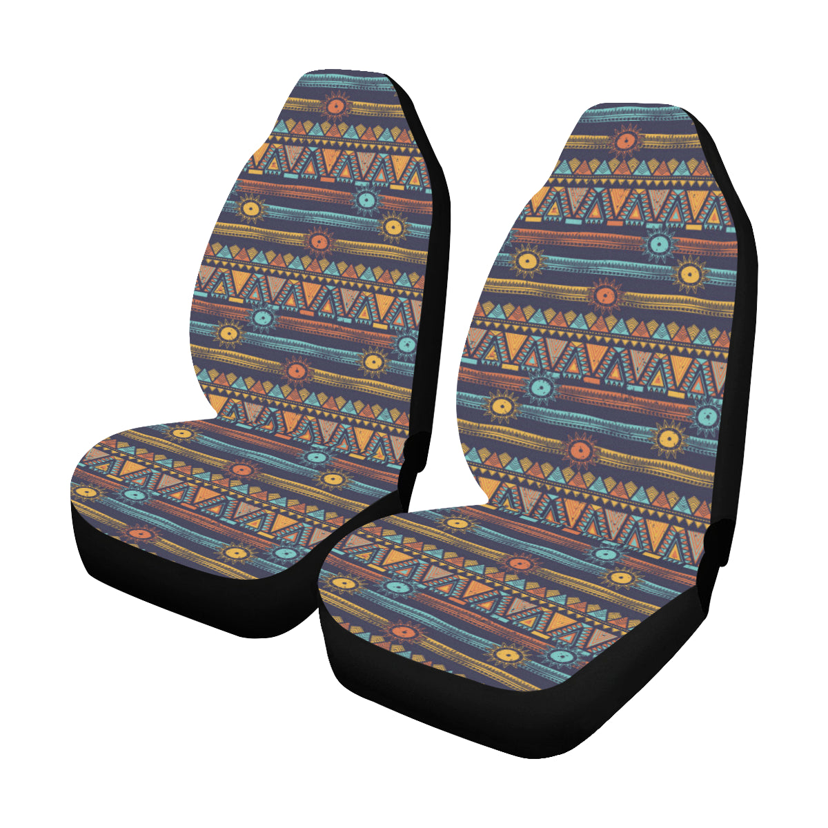 Aztec Pattern Car Front Seat Covers  2pcs, Ethnic Tribal Maya Mexican Art Bohemian Art Auto Vehicle SUV Protector Accessory Decoration Starcove Fashion
