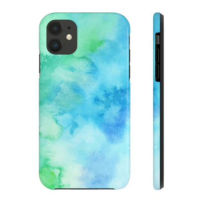 Blue Green Watercolor Iphone 14 13  Pro Max, Tie Dye Case Mate Tough Colorful Phone Print Cute iphone 12 11 XS XR X 7 8 Plus Starcove Fashion