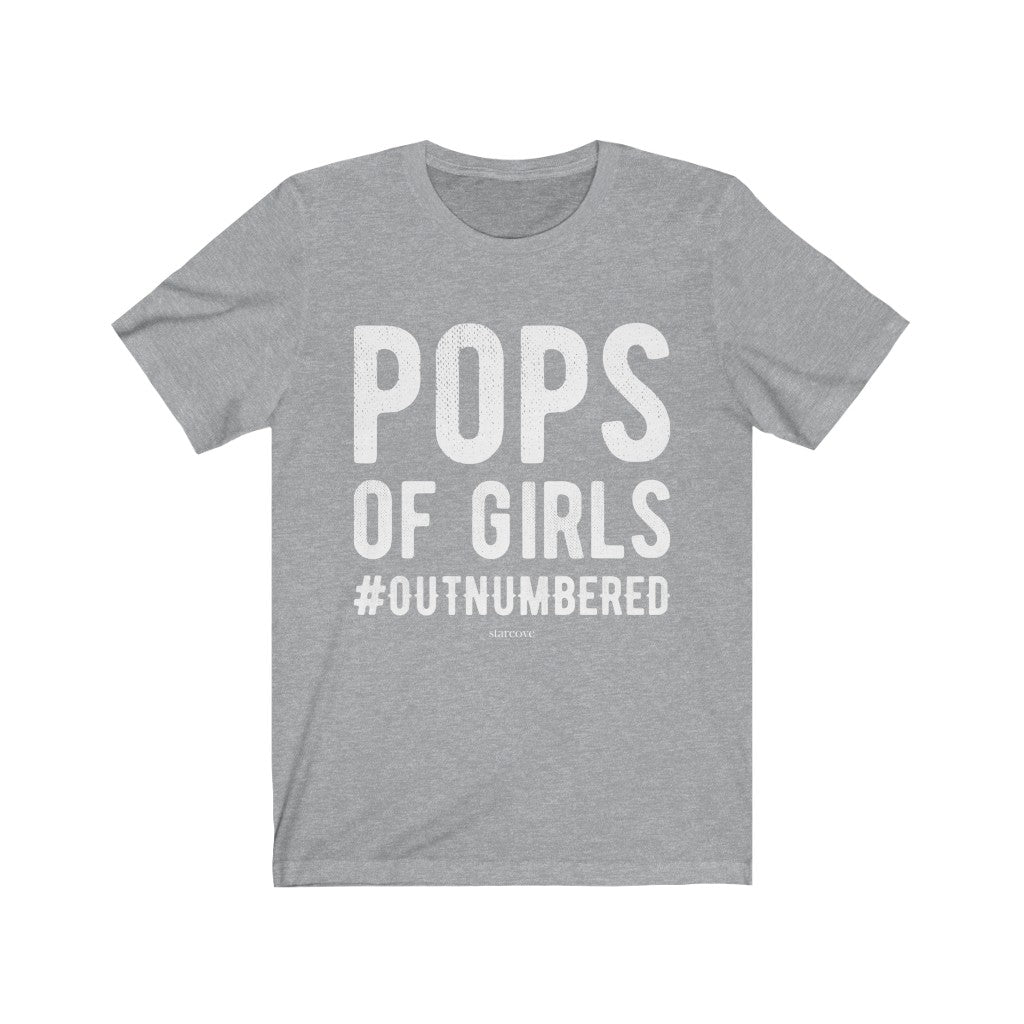 Pops of Girls Outnumbered Shirt, Men Funny Dad Daddy Grandpa Quote Jokes Birthday Husband Fathers Day Gift from Daughter Starcove Fashion