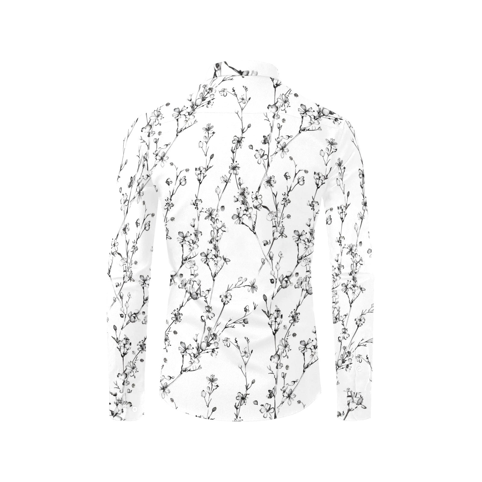 black and white floral dress shirt Black & white flowers shirt