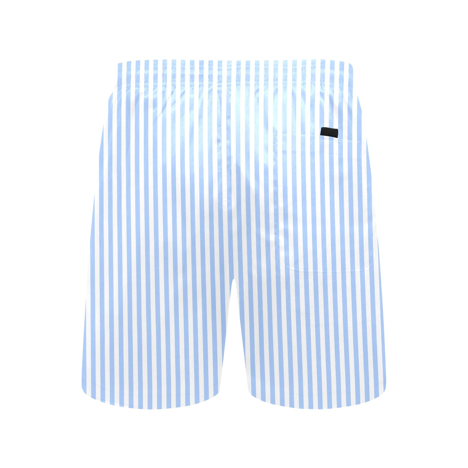 Blue White Striped Men Swim Trunks, Mid Length Shorts Beach Pockets Mesh Lining Drawstring Boys Casual Bathing Suit Plus Size Swimwear Starcove Fashion