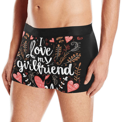 I love my girlfriend Men Boxer Briefs, Boyfriend Gift Christmas Anniversary Valentines Day Him Funny Underwear Pouch Sexy Plus Size Birthday