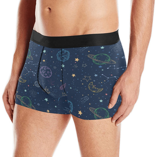 Planets Men Boxer Briefs, Stars Constellation Science Underwear Pouch Funny Sexy Anniversary For Him Honeymoon Birthday Plus Size Starcove Fashion