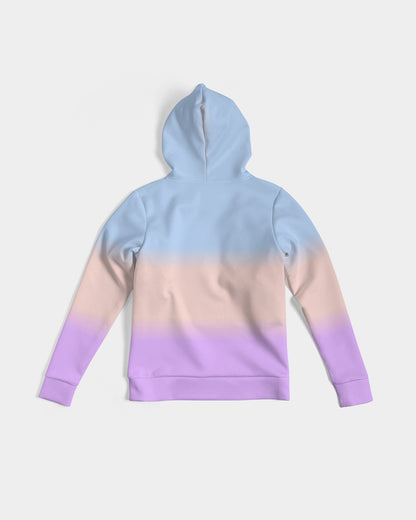 Tie Dye Women Pullover Hoodie, Pastel Blue Pink Gradient Ombre Aesthetic Graphic Hooded Long Sleeve Sweatshirt with Pockets Starcove Fashion