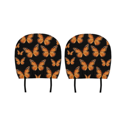 Monarch Butterfly Car Seat Headrest Cover (2pcs), Vintage Truck Suv Van Vehicle Auto Decoration Protector New Car Gift Women Aesthetic
