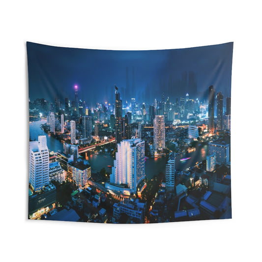 City Sky Line Tapestry, Night Landscape Indoor Wall Art Hanging Tapestries Large Small Aesthetic Decor Home Dorm Room Gift Starcove Fashion