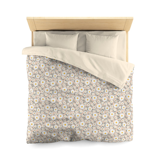 Daisy Flowers Duvet Cover, Pastel Pink Floral Microfiber Full Queen Twin Unique Vibrant Bed Cover Modern Home Bedding Bedroom Decor Starcove Fashion