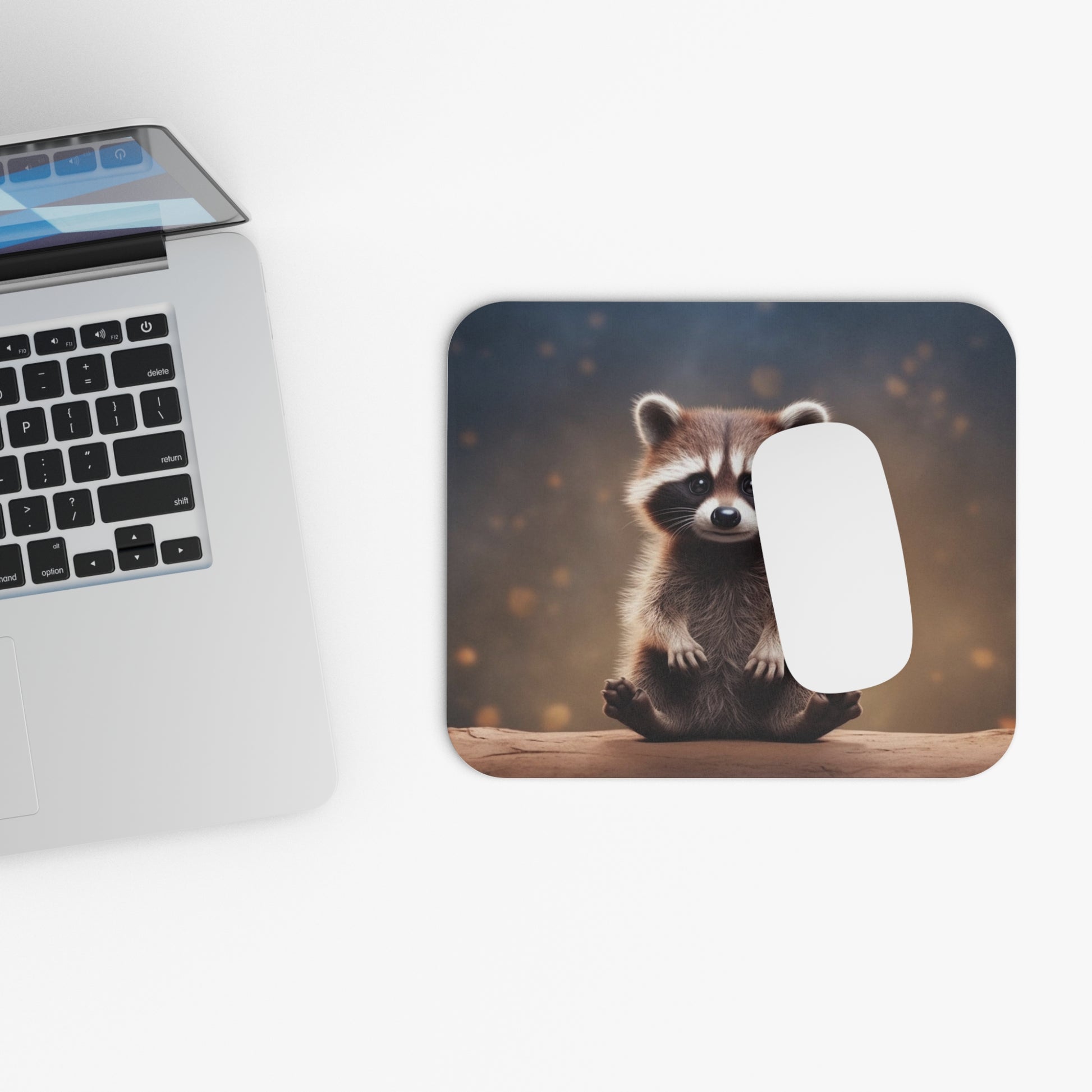 Cute Raccoon Mouse Pad, Animal Computer Gaming Unique Desk Cool Decorative Aesthetic Design Square Mat Starcove Fashion