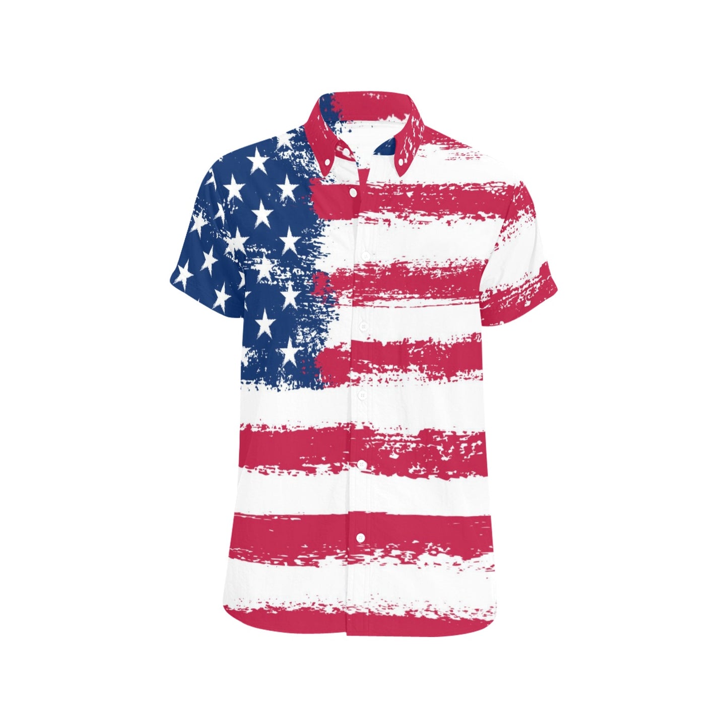 american flag dress shirt Tipsy Elves Mens Blue The Flag Button Down Shirt: Size 4X Large