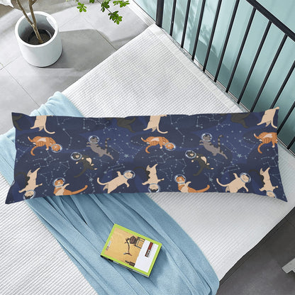 Cats Body Pillow Case, Constellation Kittens Space Blue Long Large Bed Accent Print Throw Decor Decorative Cover 20x54 Starcove Fashion